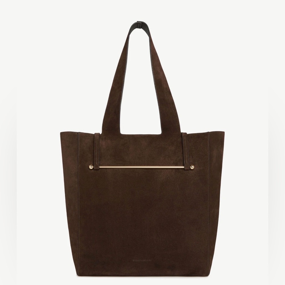 Strathberry Brown Suede Tote Bag